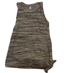 H&M Sport Asymmetrical Tank Top Gray and Black XS